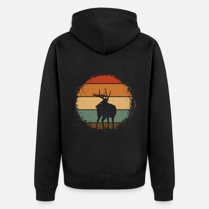 Cerf - Veste à capuche bio Premium Unisexe - noir