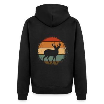 Cerf - Veste à capuche bio Premium Unisexe - noir - Dos - Nico (187cm)