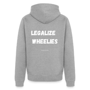 Legalize Wheelies - Unisex Premium Organic Zip Hoodie - heather grey - Back - Nico (187cm)