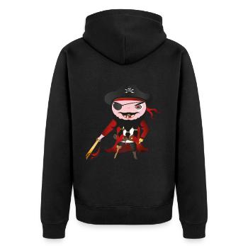 John Plank - Unisex Premium Bio Zip Hoodie - Schwarz - Hinten - Nico (187cm)
