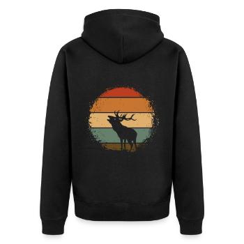 Cerf - Veste à capuche bio Premium Unisexe - noir - Dos - Nico (187cm)