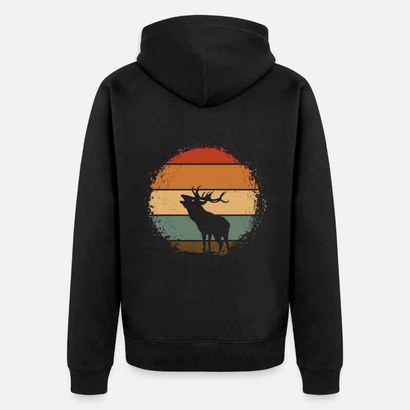 Cerf - Veste à capuche bio Premium Unisexe - noir