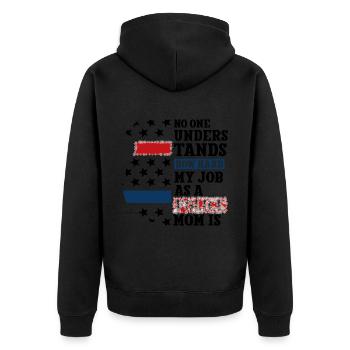 Polizei Polizist Polizeibeamte - Unisex Premium Bio Zip Hoodie - Schwarz - Hinten - Nico (187cm)