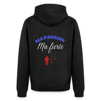 Rugby ma passion ma fierté matchs rugby - Veste à capuche bio Premium Unisexe - noir - Dos - Nico (187cm)
