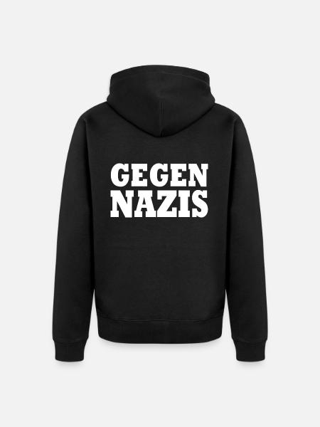 Gegen nazis - Unisex Premium Bio Zip Hoodie - Schwarz