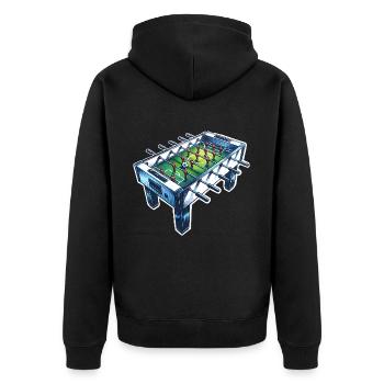 Foosball table table football - Unisex Premium Organic Zip Hoodie - black - Back - Nico (187cm)