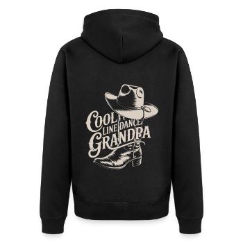 Danse en ligne cool Country Papy - Veste à capuche bio Premium Unisexe - noir - Dos - Nico (187cm)