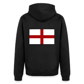 England - Unisex Premium Bio Zip Hoodie - Schwarz - Hinten - Nico (187cm)
