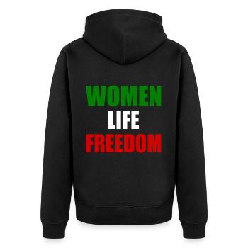 Women life freedom - Veste à capuche bio Premium Unisexe - noir - Dos - Nico (187cm)