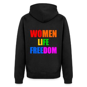 WOMEN LIFE FREEDOM - Veste à capuche bio Premium Unisexe - noir - Dos - Nico (187cm)