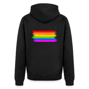 drapeau arc-en-ciel - Veste à capuche bio Premium Unisexe - noir - Dos - Nico (187cm)