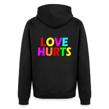 Love hurts - Veste à capuche bio Premium Unisexe - noir - Dos - Nico (187cm)