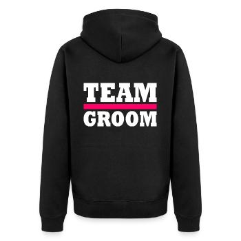Team groom - Veste à capuche bio Premium Unisexe - noir - Dos - Nico (187cm)
