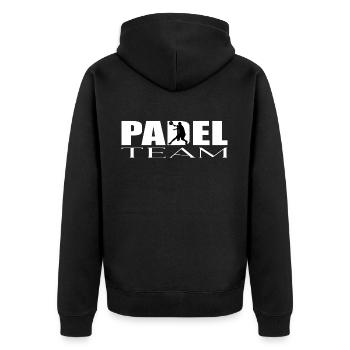 Padel Mannschaft - Unisex Premium Bio Zip Hoodie - Schwarz - Hinten - Nico (187cm)