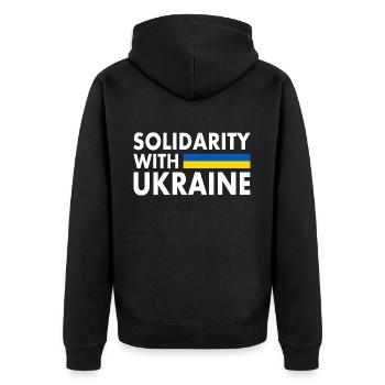 Solidarity with ukraine - Veste à capuche bio Premium Unisexe - noir - Dos - Nico (187cm)