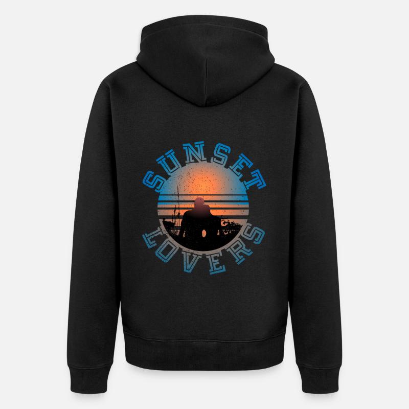 Coucher de soleil 2 - Veste à capuche bio Premium Unisexe - noir
