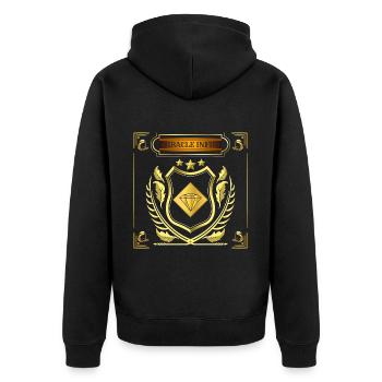 INFINITE MIRACLE - Unisex Premium Organic Zip Hoodie - black - Back - Nico (187cm)