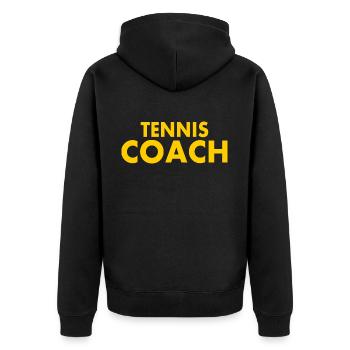 Tennis coach - Unisex Premium Bio Zip Hoodie - Schwarz - Hinten - Nico (187cm)