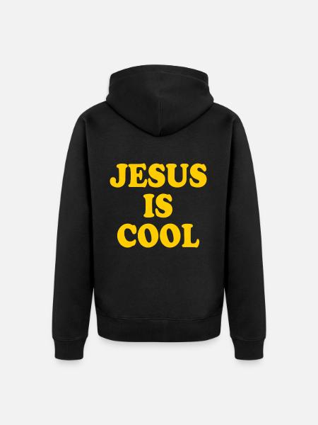 Jesus is cool - Unisex Premium Organic Zip Hoodie - black