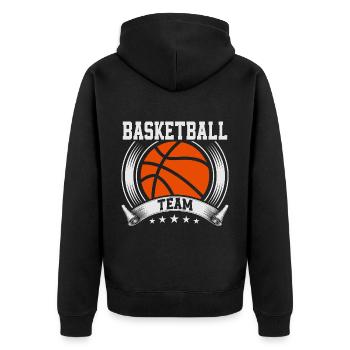 Basketball Basketballer Team - Unisex Premium Bio Zip Hoodie - Schwarz - Hinten - Nico (187cm)