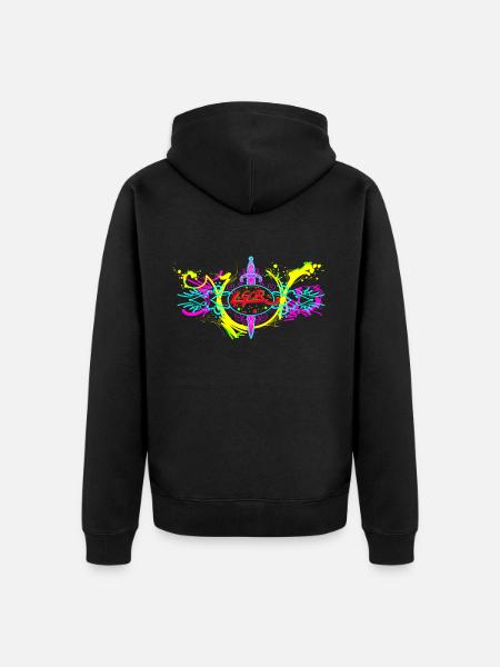 L.Gor Dolch Farbklecks - Unisex Premium Bio Zip Hoodie - Schwarz