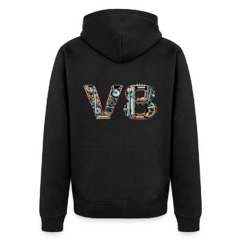 V8 - Veste à capuche bio Premium Unisexe - noir - Dos - Nico (187cm)