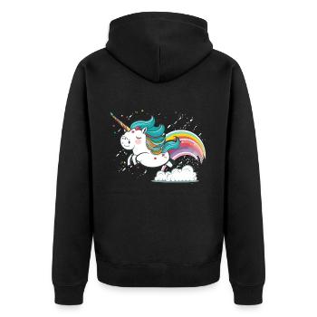 Rainbow Flight - Unisex Premium Organic Zip Hoodie - black - Back - Nico (187cm)