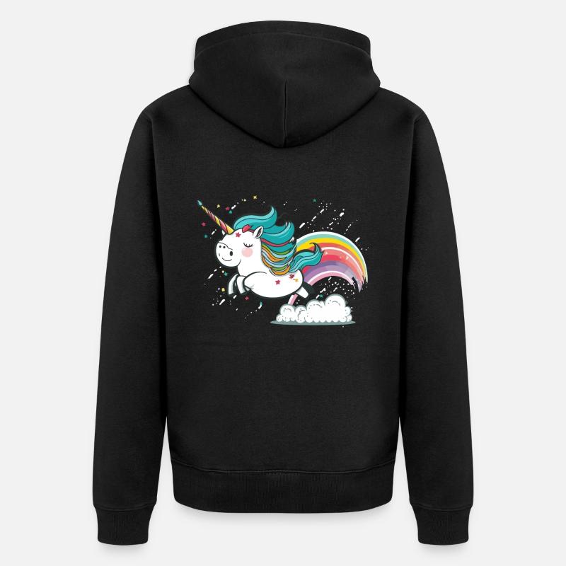 Vol arc-en-ciel - Veste à capuche bio Premium Unisexe - noir