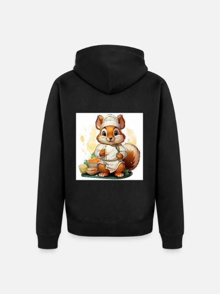 The Culinary Squirrel - Unisex Premium Organic Zip Hoodie - black
