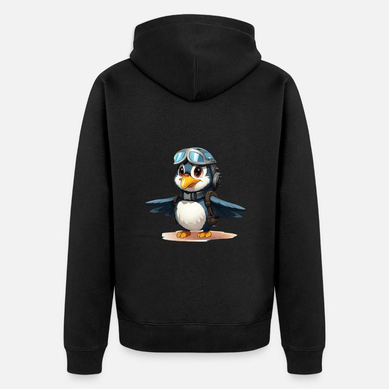 Le pilote aventureux Penguin - Veste à capuche bio Premium Unisexe - noir