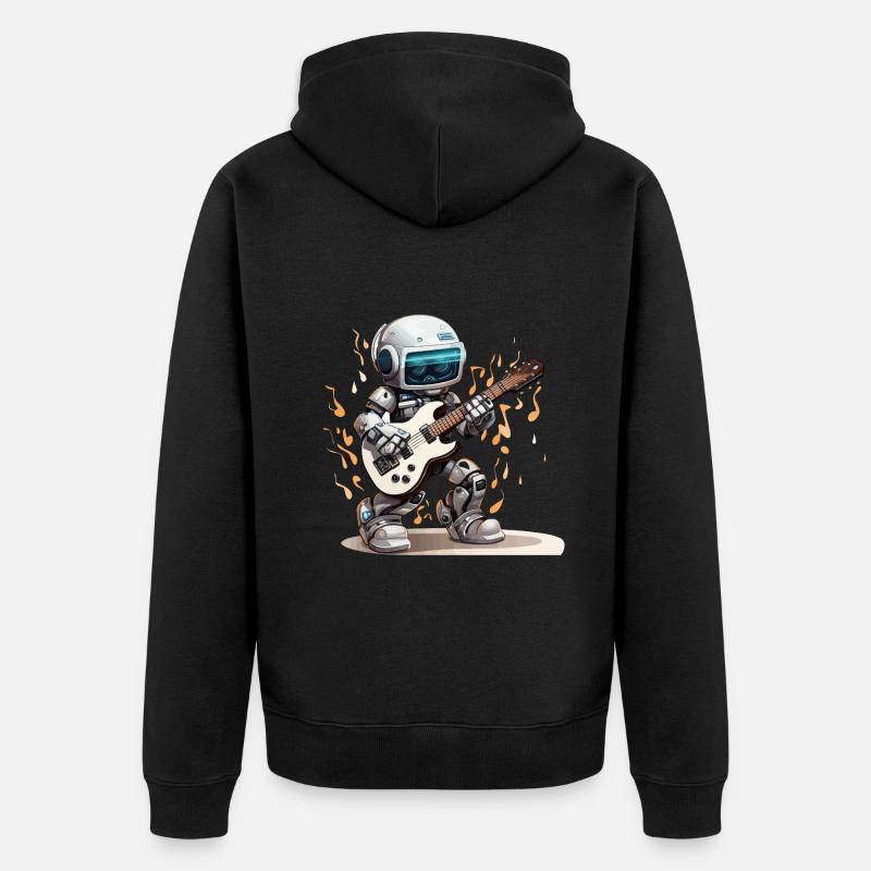 Le guitariste robotique - Veste à capuche bio Premium Unisexe - noir