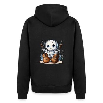 The Robotic Cellist - Unisex Premium Organic Zip Hoodie - black - Back - Nico (187cm)