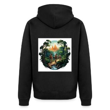 Les explorateurs de la forêt - Veste à capuche bio Premium Unisexe - noir - Dos - Nico (187cm)