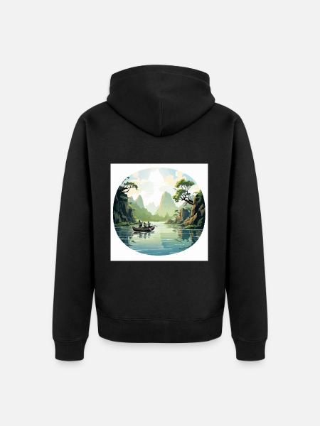 Die Flusswanderer - Unisex Premium Bio Zip Hoodie - Schwarz