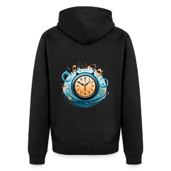 Le chronomètre rythmique - Veste à capuche bio Premium Unisexe - noir - Dos - Nico (187cm)