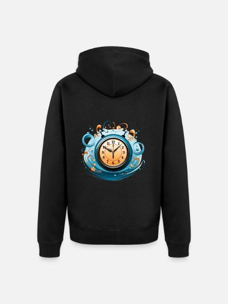 The Rhythmic Timekeeper - Unisex Premium Organic Zip Hoodie - black