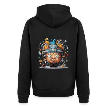 The Musical Mind Map - Unisex Premium Organic Zip Hoodie - black - Back - Nico (187cm)
