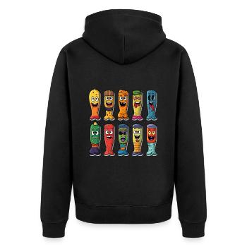 The Silly Striders - Unisex Premium Organic Zip Hoodie - black - Back - Nico (187cm)