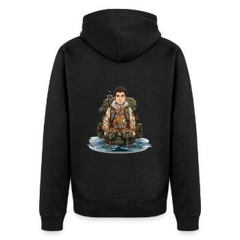 La revue Nature - Veste à capuche bio Premium Unisexe - noir - Dos - Nico (187cm)