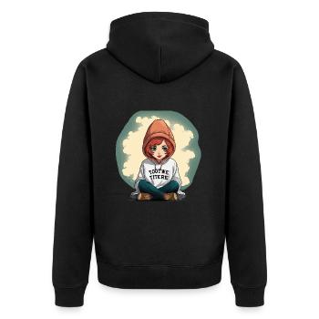Le confort des introvertis - Veste à capuche bio Premium Unisexe - noir - Dos - Nico (187cm)