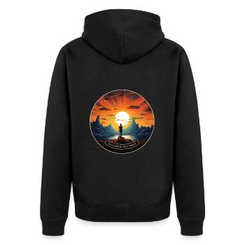 The Dreamers Legacy - Unisex Premium Organic Zip Hoodie - black - Back - Nico (187cm)