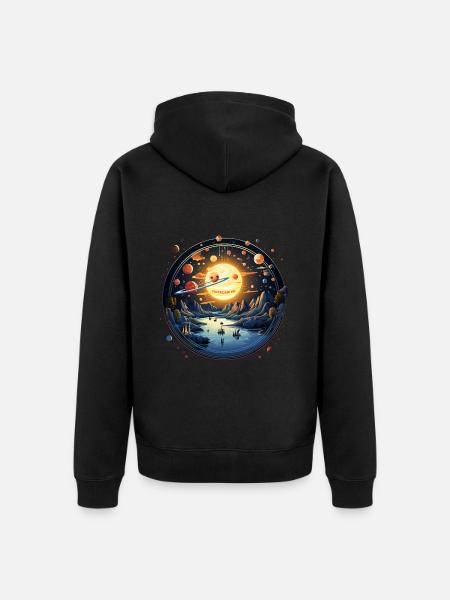 The Planetary Odyssey - Unisex Premium Organic Zip Hoodie - black