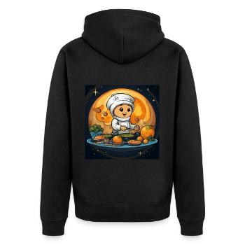 Les planètes gastronomiques - Veste à capuche bio Premium Unisexe - noir - Dos - Nico (187cm)