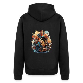 The Instrument Harmony - Unisex Premium Organic Zip Hoodie - black - Back - Nico (187cm)
