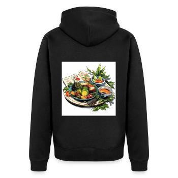 Délices côtiers - Veste à capuche bio Premium Unisexe - noir - Dos - Nico (187cm)