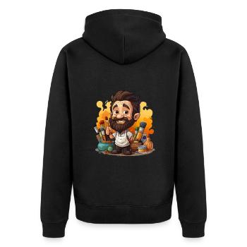Artistic: Monthly Inspiration for Hobbyists - Unisex Premium Organic Zip Hoodie - black - Back - Nico (187cm)