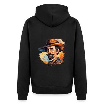 Art Through History: Exploring Art Movements for H - Unisex Premium Organic Zip Hoodie - black - Back - Nico (187cm)