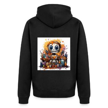 Brush & Pencil Fusion: Collaborative Art Project f - Unisex Premium Organic Zip Hoodie - black - Back - Nico (187cm)