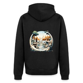 Sculpture: Outdoor Art Haven for Enthusiasts - Unisex Premium Organic Zip Hoodie - black - Back - Nico (187cm)