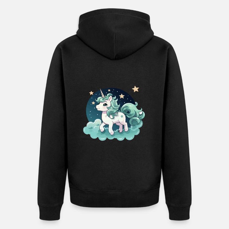 Stellar Einhorn - Unisex Premium Bio Zip Hoodie - Schwarz